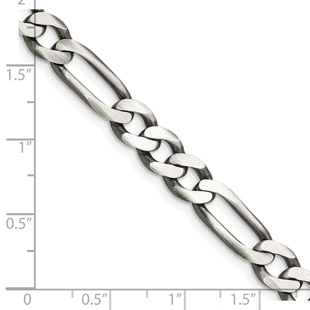 FJC Finejewelers 925 Sterling Silver Antiqued Figaro Bracelet Chain 9 Inches x 7.5 mm