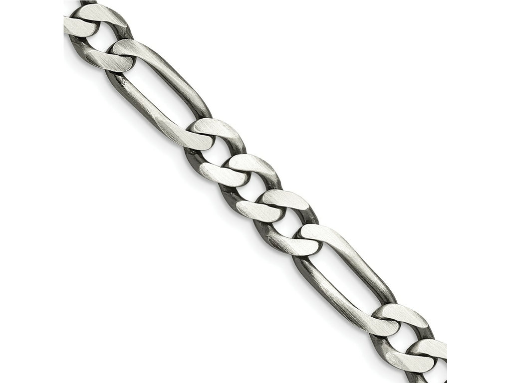 FJC Finejewelers 925 Sterling Silver Antiqued Figaro Bracelet Chain 9 Inches x 7.5 mm