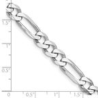 FJC Finejewelers 925 Sterling Silver Rhodium Plated Figaro Chain 24 Inches x 7.5 mm