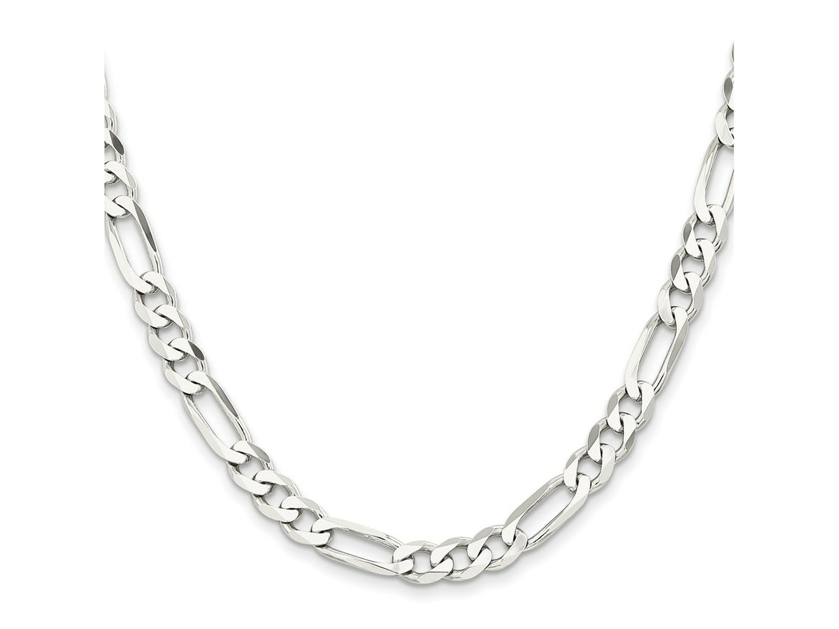 FJC Finejewelers 925 Sterling Silver Rhodium Plated Figaro Chain 24 Inches x 7.5 mm