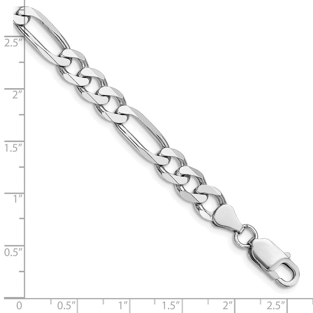 FJC Finejewelers 925 Sterling Silver Rhodium Plated Figaro Bracelet Chain 8 Inches x 7.5 mm