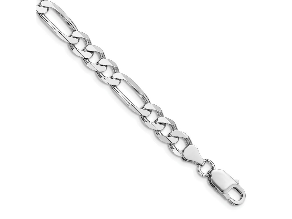 FJC Finejewelers 925 Sterling Silver Rhodium Plated Figaro Bracelet Chain 8 Inches x 7.5 mm