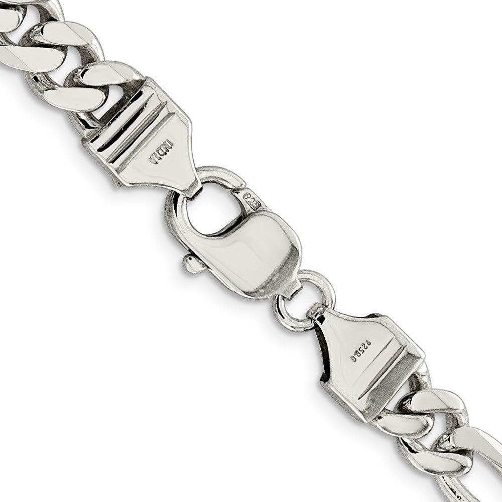 FJC Finejewelers 925 Sterling Silver Figaro Bracelet Chain 8 Inches x 8 mm