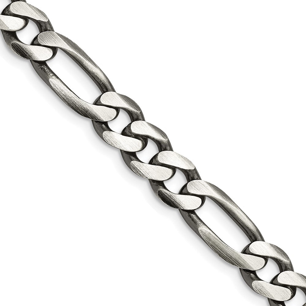FJC Finejewelers 925 Sterling Silver Antiqued Figaro Chain 26 Inches x 7.75 mm