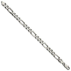 FJC Finejewelers 925 Sterling Silver Antiqued Figaro Bracelet Chain 8 Inches x 7.75 mm