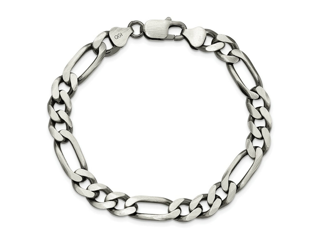 FJC Finejewelers 925 Sterling Silver Antiqued Figaro Bracelet Chain 8 Inches x 7.75 mm