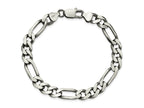 FJC Finejewelers 925 Sterling Silver Antiqued Figaro Bracelet Chain 8 Inches x 7.75 mm
