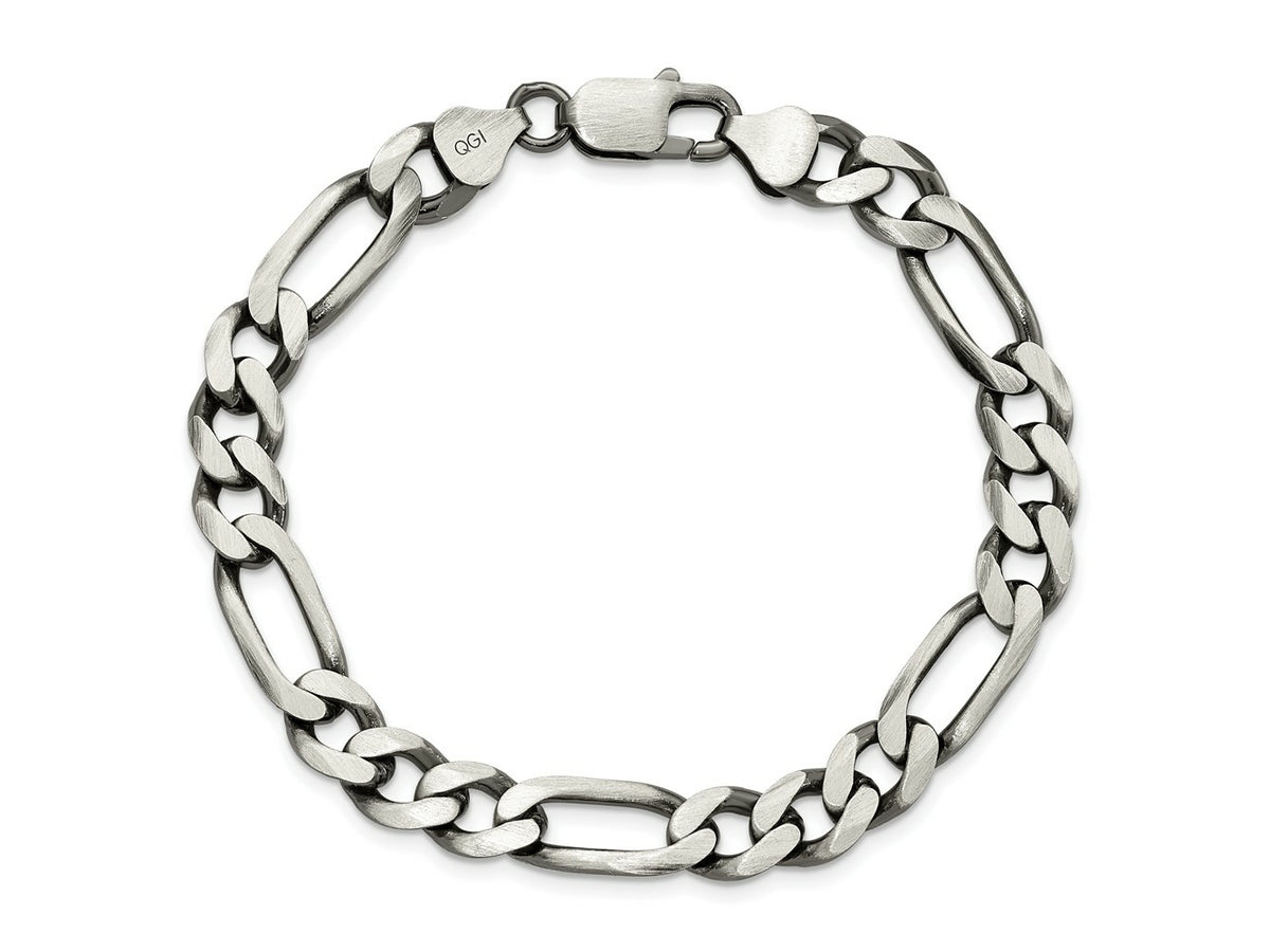 FJC Finejewelers 925 Sterling Silver Antiqued Figaro Bracelet Chain 8 Inches x 7.75 mm