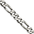 FJC Finejewelers 925 Sterling Silver Antiqued Figaro Bracelet Chain 9 Inches x 7.75 mm
