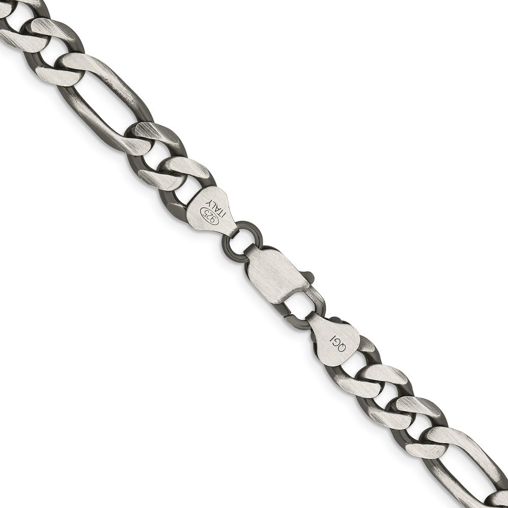 FJC Finejewelers 925 Sterling Silver Antiqued Figaro Bracelet Chain 9 Inches x 7.75 mm