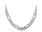 FJC Finejewelers 925 Sterling Silver Rhodium Plated Figaro Chain 28 Inches x 7.75 mm