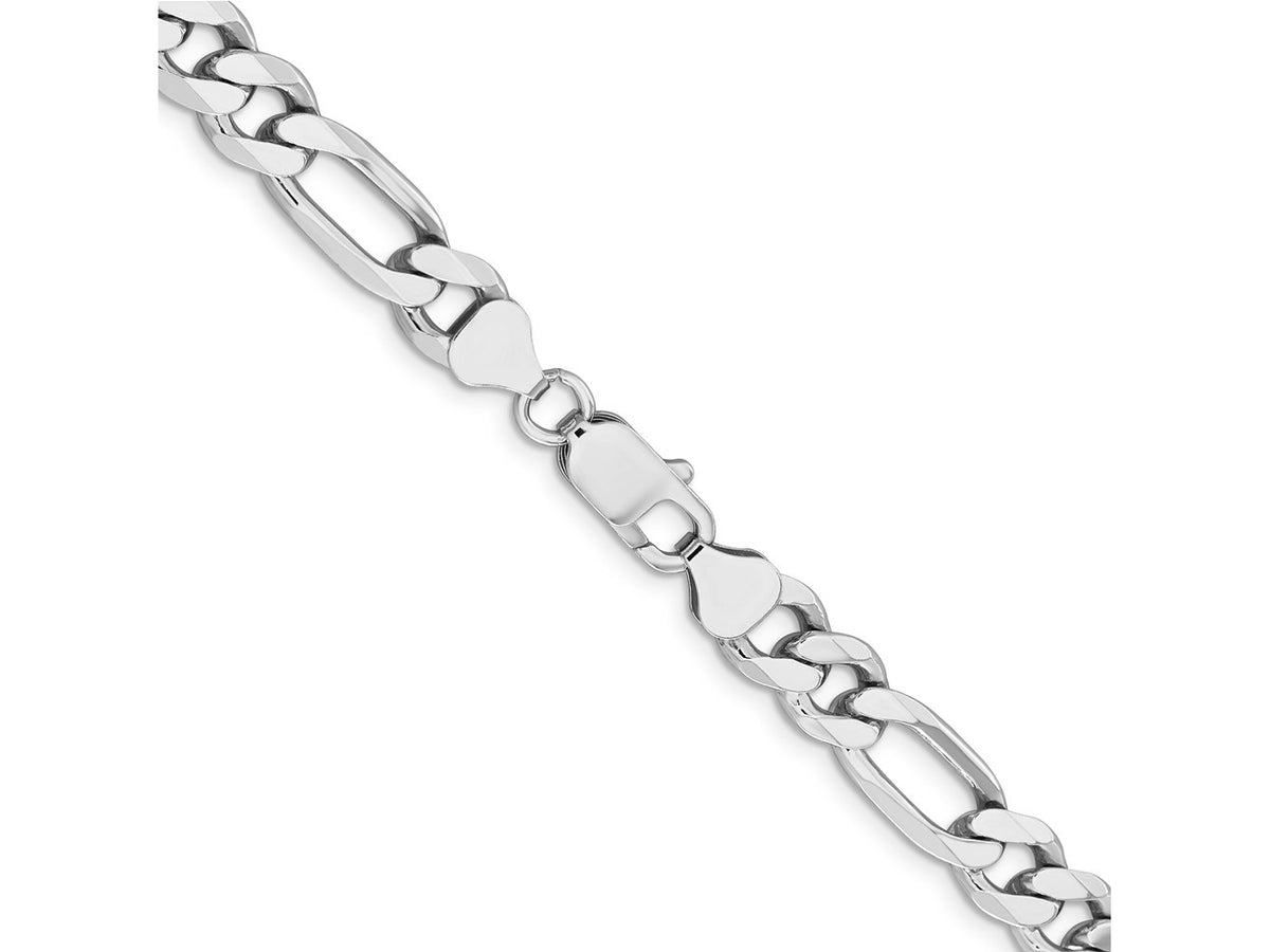 FJC Finejewelers 925 Sterling Silver Rhodium Plated Figaro Bracelet Chain 9 Inches x 7.75 mm