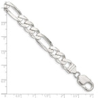FJC Finejewelers 925 Sterling Silver Figaro Bracelet Chain 8 Inches x 9 mm
