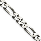 FJC Finejewelers 925 Sterling Silver Antiqued Figaro Chain 26 Inches x 9 mm