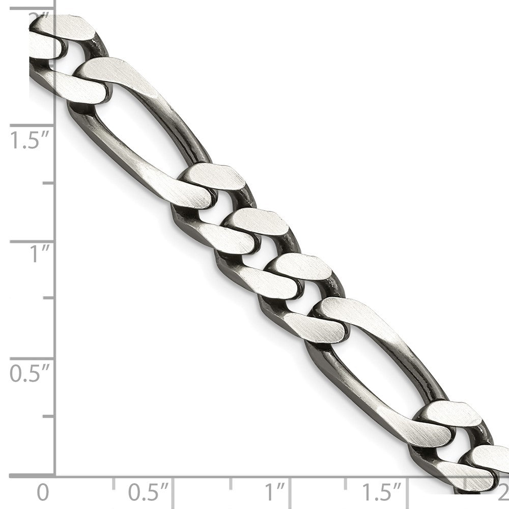 FJC Finejewelers 925 Sterling Silver Antiqued Figaro Chain 28 Inches x 9 mm