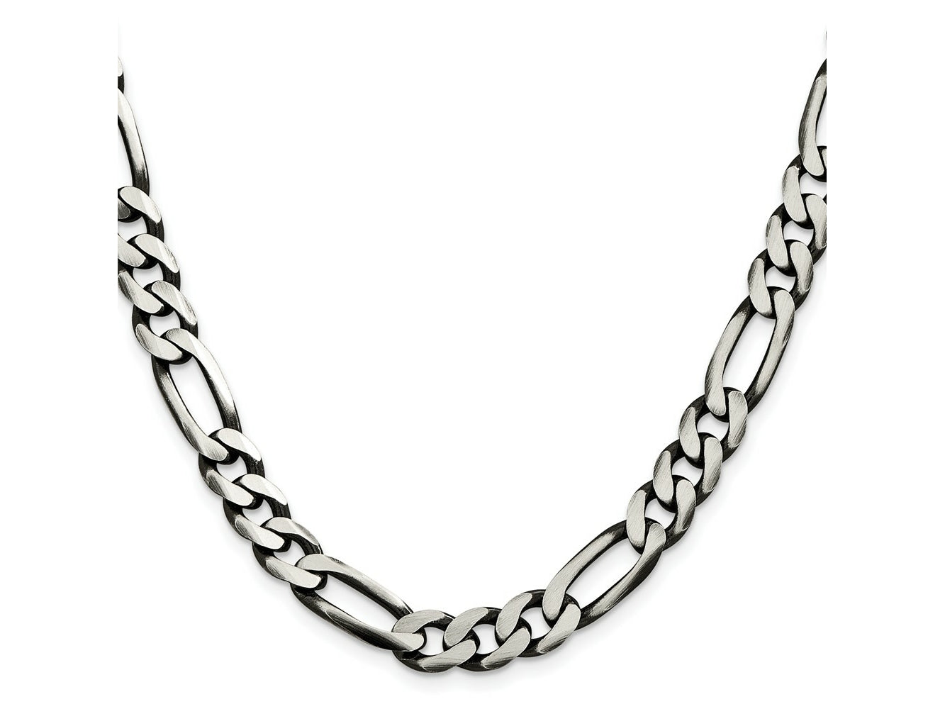 FJC Finejewelers 925 Sterling Silver Antiqued Figaro Chain 28 Inches x 9 mm