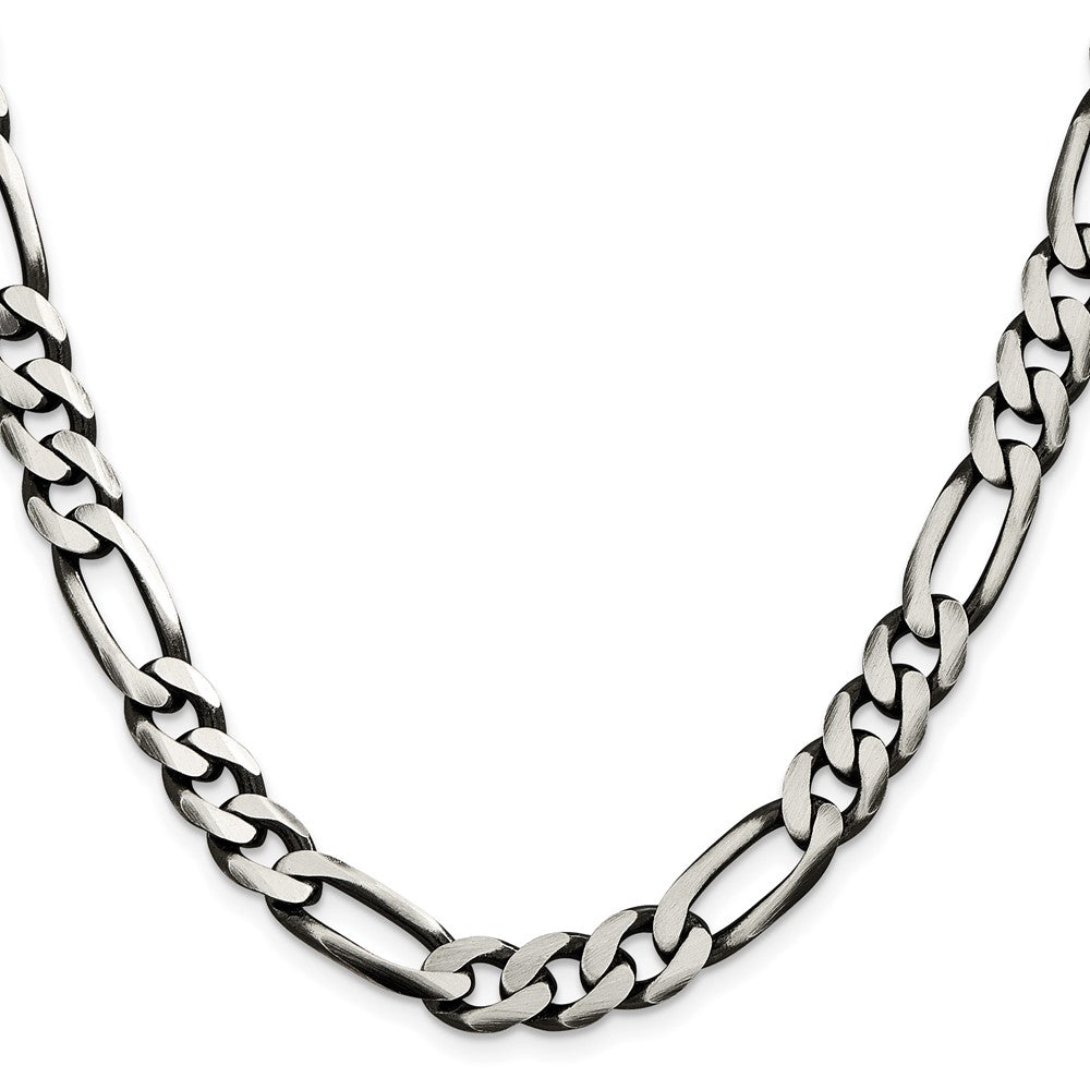 FJC Finejewelers 925 Sterling Silver Antiqued Figaro Bracelet Chain 8 Inches x 9 mm