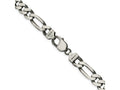 FJC Finejewelers 925 Sterling Silver Antiqued Figaro Bracelet Chain 8 Inches x 9 mm