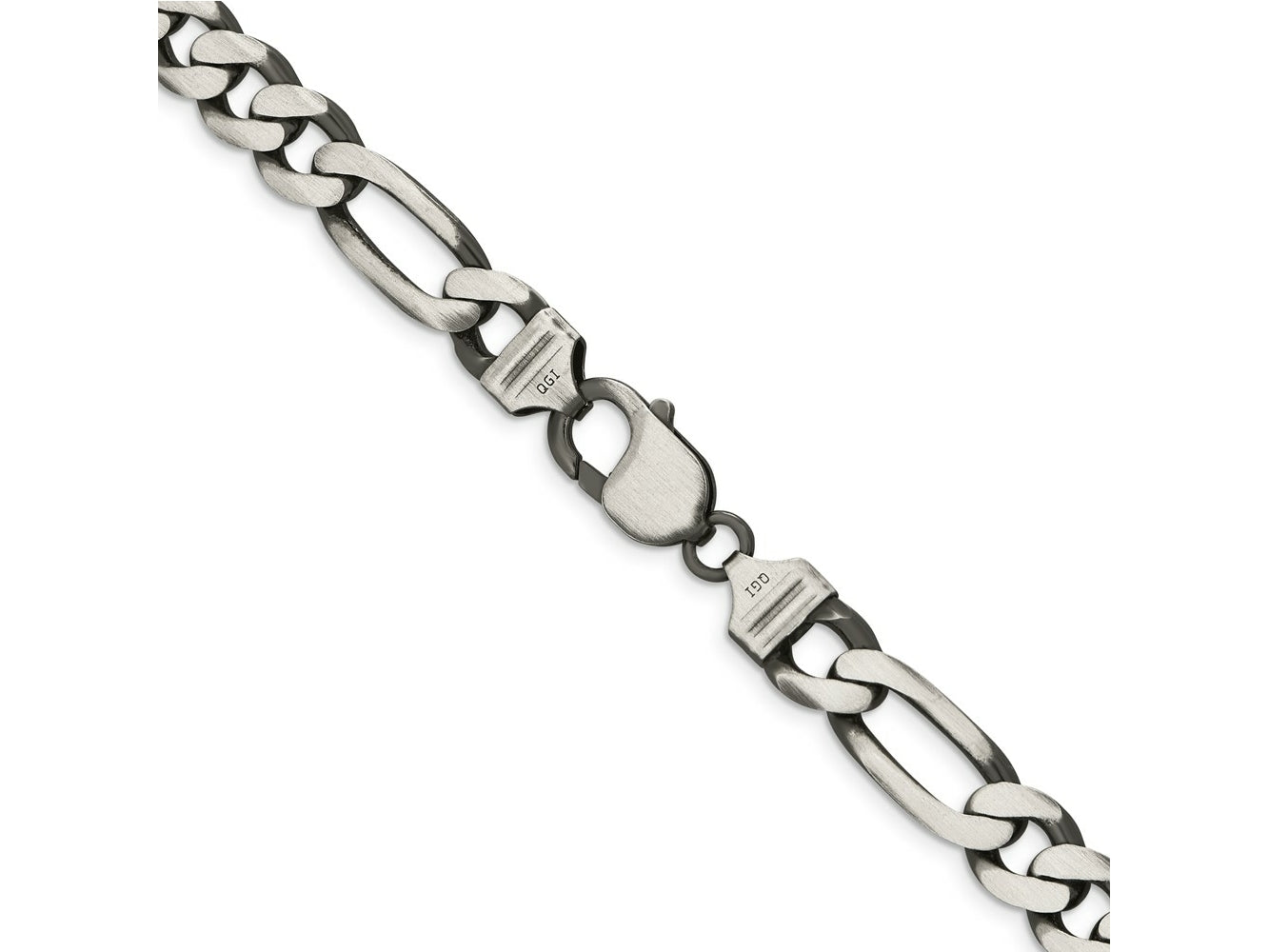 FJC Finejewelers 925 Sterling Silver Antiqued Figaro Bracelet Chain 8 Inches x 9 mm