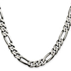 FJC Finejewelers 925 Sterling Silver Antiqued Figaro Chain Bracelet 9 Inches x 9 mm