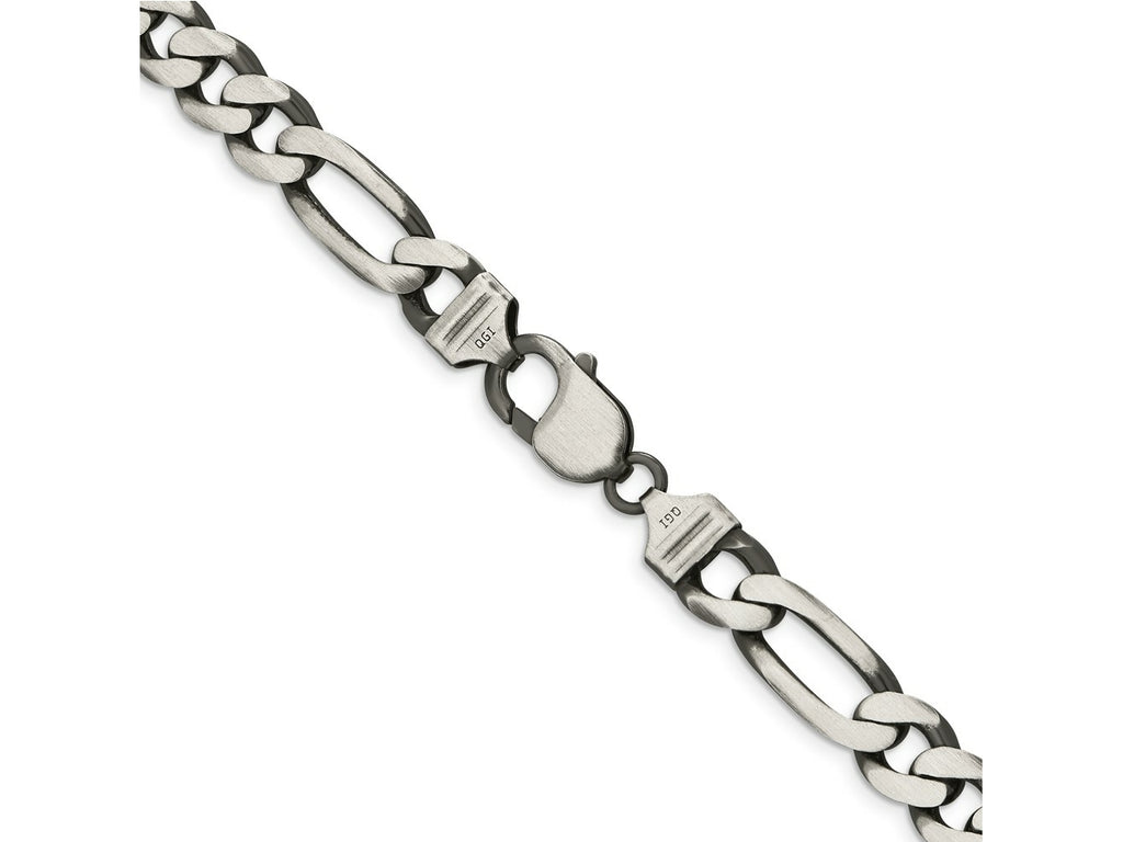 FJC Finejewelers 925 Sterling Silver Antiqued Figaro Chain Bracelet 9 Inches x 9 mm