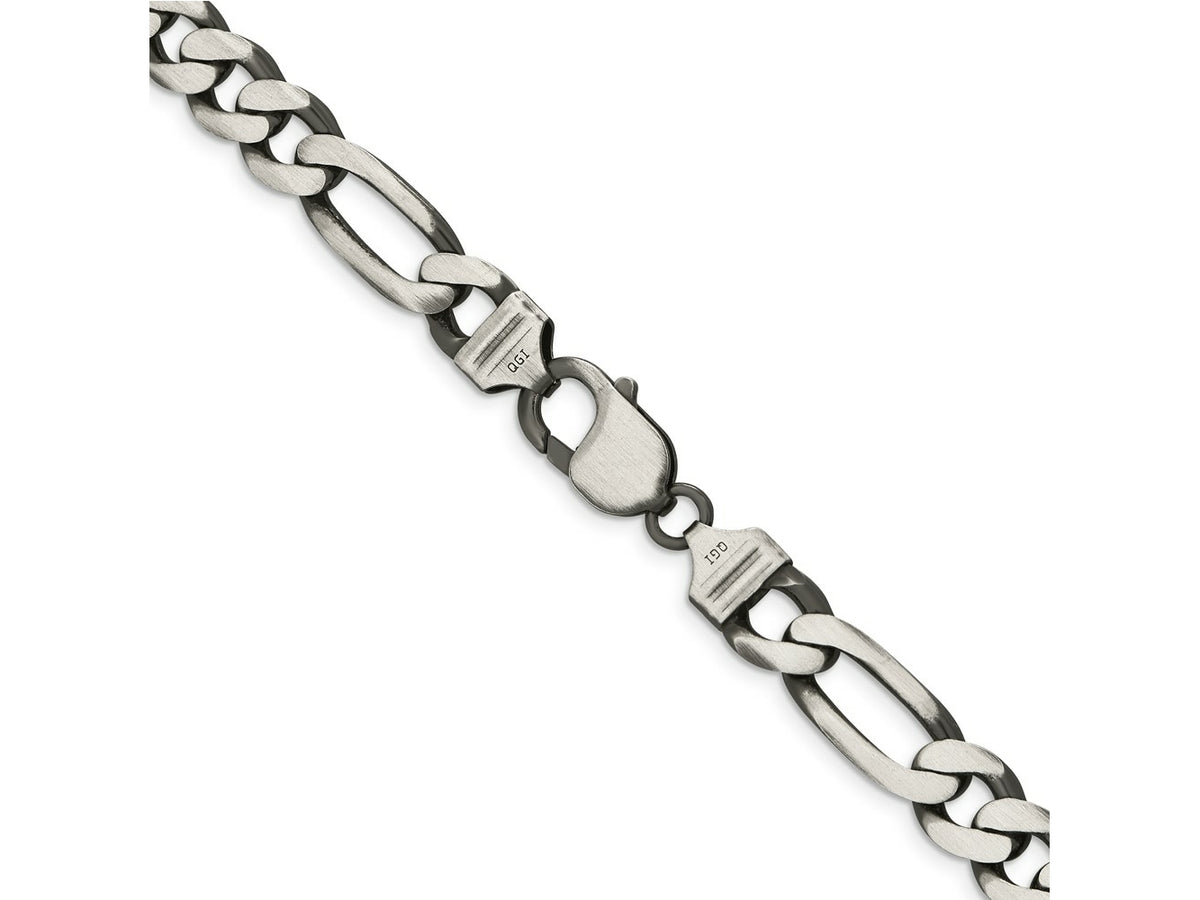 FJC Finejewelers 925 Sterling Silver Antiqued Figaro Chain Bracelet 9 Inches x 9 mm