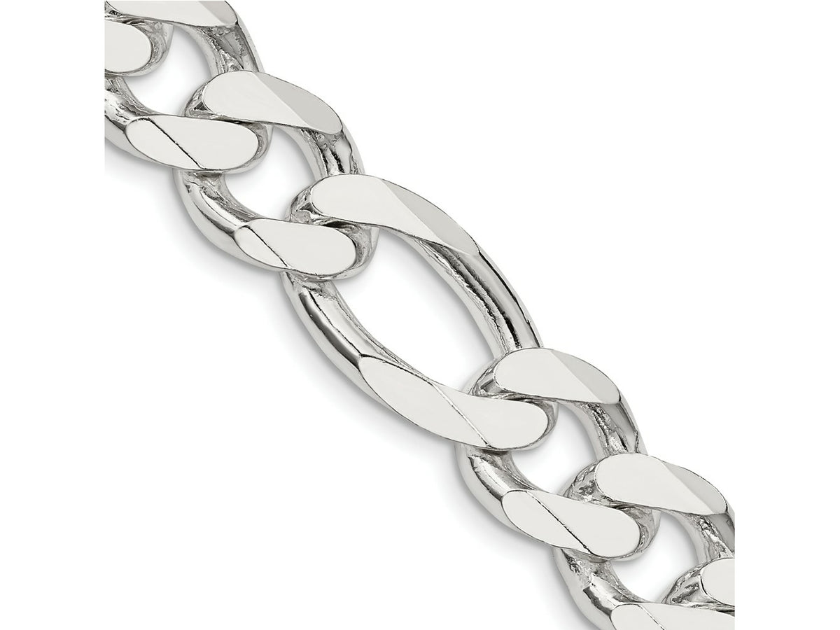 FJC Finejewelers 925 Sterling Silver 13.5mm Figaro 9 Inch Chain Bracelet
