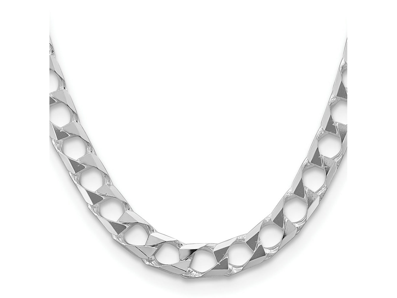 FJC Finejewelers 925 Sterling Silver Bright Cut Square Curb Chain 22 Inches x 10.3 mm