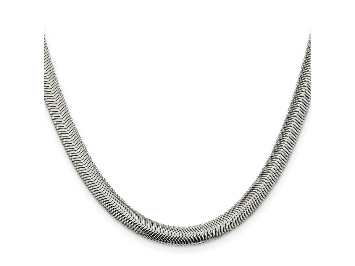 FJC Finejewelers 925 Sterling Silver Flat Oval Snake Chain 18 Inches x 6.25 mm