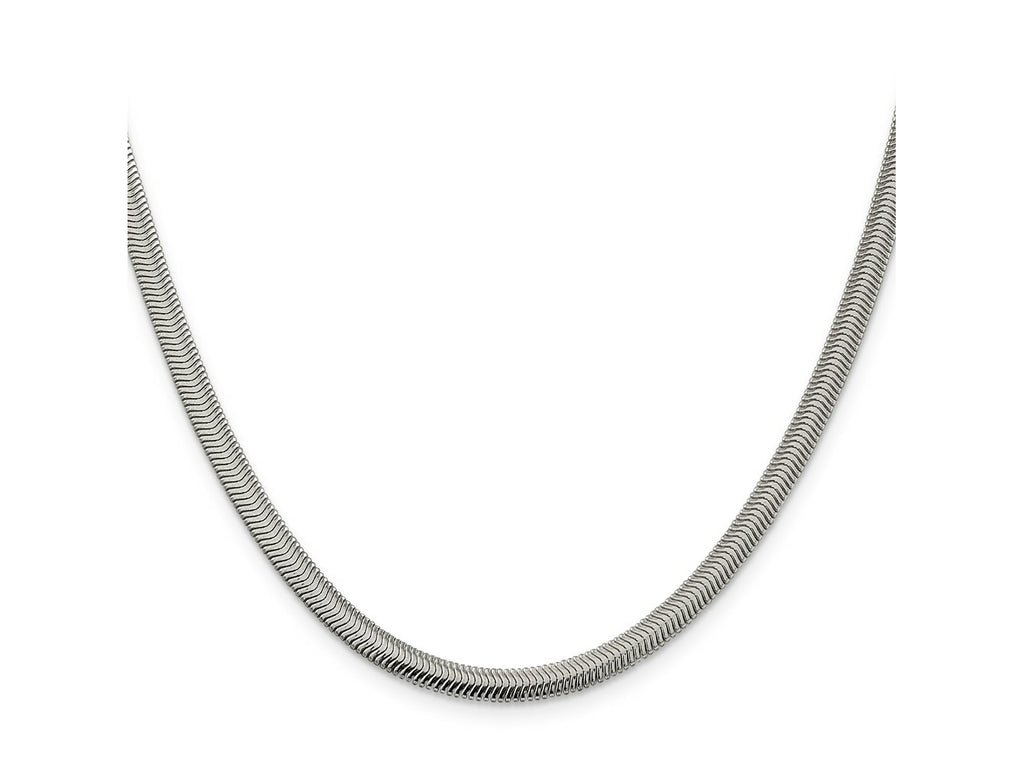 FJC Finejewelers 925 Sterling Silver Flat Oval Snake Chain 24 Inches x 4.2 mm