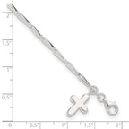 FJC Finejewelers 925 Sterling Silver 9 in Solid Polished Cross on Fancy Link Anklet 9 Inches x 9 mm