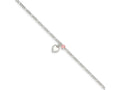 FJC Finejewelers 925 Sterling Silver Cherry Quartz Dangling Hearts on Figaro Link Anklet 9 Inches