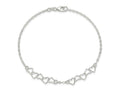 FJC Finejewelers 925 Sterling Silver Hand Made 9inch Polished Fancy Heart Link Anklet 9 Inches