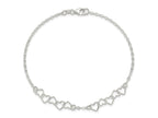 FJC Finejewelers 925 Sterling Silver Hand Made 9inch Polished Fancy Heart Link Anklet 9 Inches