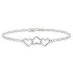 FJC Finejewelers 925 Sterling Silver Hand Made 9inch Solid Polished Fancy Heart Link Anklet 9 Inches