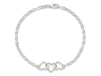 FJC Finejewelers 925 Sterling Silver Hand Made 9inch Solid Polished Fancy Heart Link Anklet 9 Inches