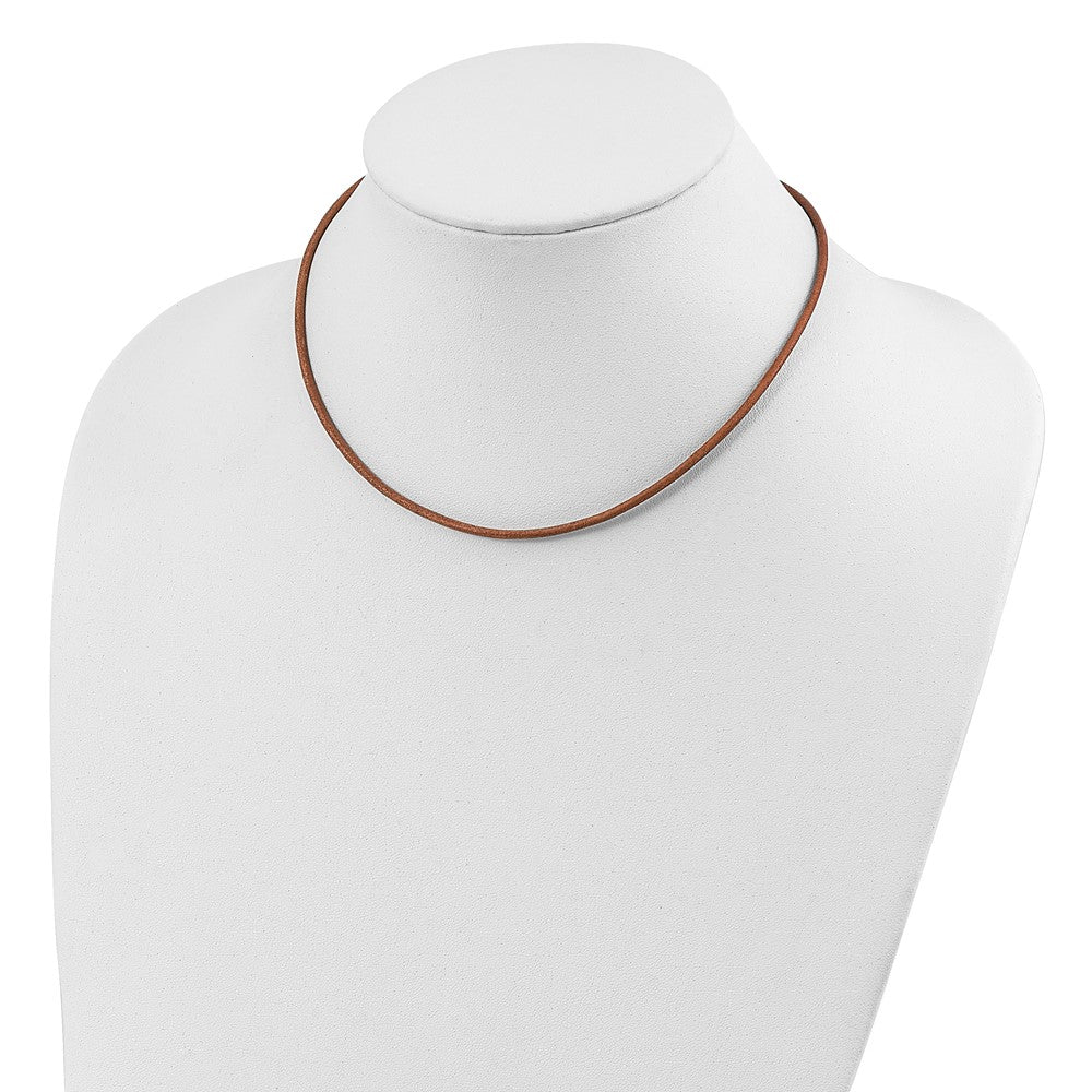 FJC Finejewelers 925 Sterling Silver 20inch Natural Leather Cord Necklace 20 Inches x 2 mm