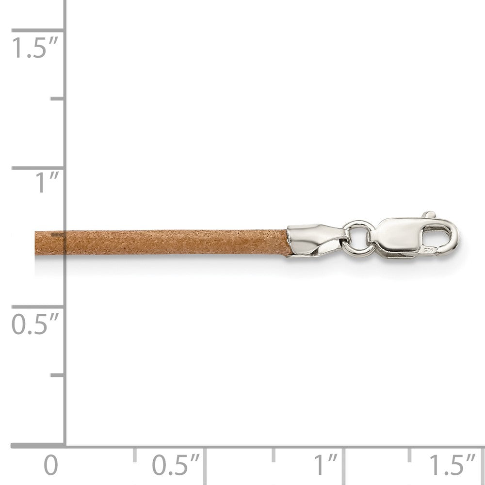 FJC Finejewelers 925 Sterling Silver 20inch Natural Leather Cord Necklace 20 Inches x 2 mm