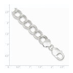 FJC Finejewelers 925 Sterling Silver Double Link Charm Bracelet 8.5 Inches x 10.5 mm