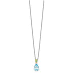 FJC Finejewelers and Sky Blue Topaz and Peridot 18 inch (with 2 extension) Necklace