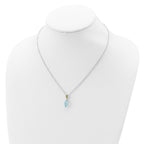 FJC Finejewelers and Sky Blue Topaz and Peridot 18 inch (with 2 extension) Necklace
