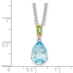 FJC Finejewelers and Sky Blue Topaz and Peridot 18 inch (with 2 extension) Necklace