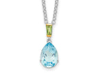 FJC Finejewelers and Sky Blue Topaz and Peridot 18 inch (with 2 extension) Necklace