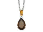 FJC Finejewelers and Smokey Quartz and Citrine 18 inch with 2 inch extension Necklace