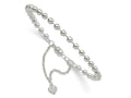 FJC Finejewelers 925 Sterling Silver Ball Beaded Dangling Heart Bracelet 7.5 Inches
