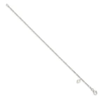 FJC Finejewelers 925 Sterling Silver Figaro Heart Dangle Anklet 9 Inches x 6 mm