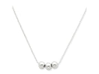 FJC Finejewelers 925 Sterling Silver Polished 3 Bead Necklace 17 mm 24 inch Chain