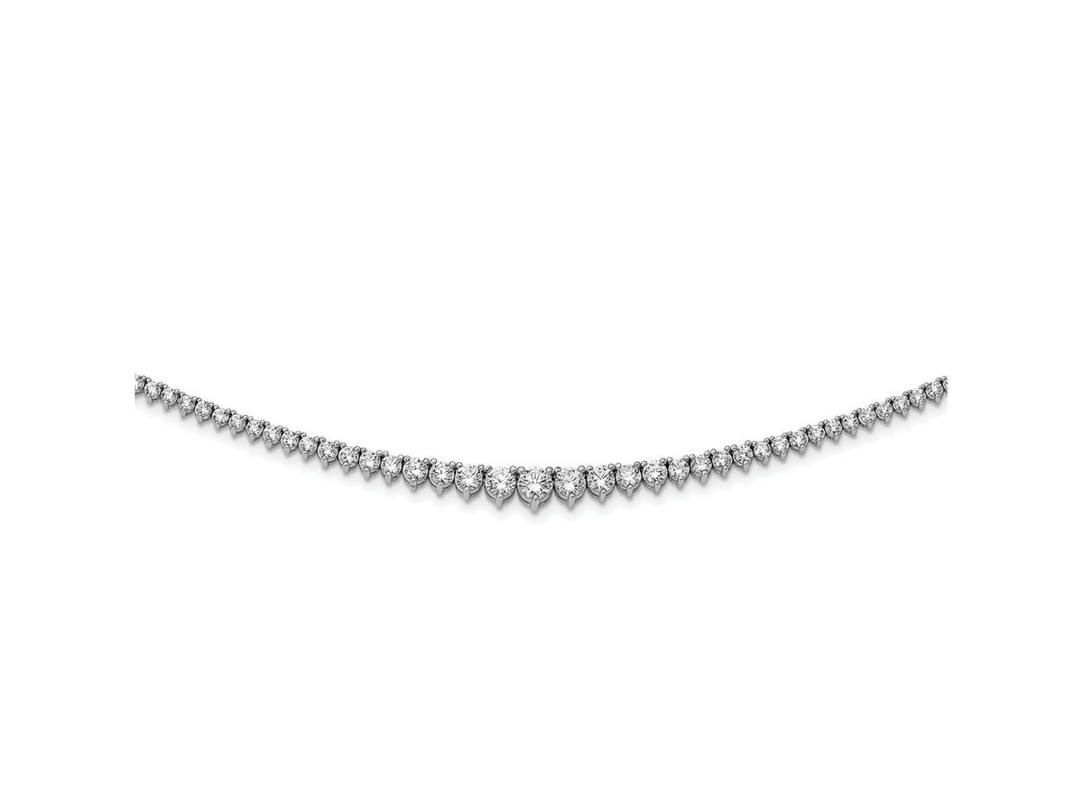 FJC Finejewelers 925 Sterling Silver Fancy Necklace Stone 2.3 - 5 mm CZ's 17 Inches