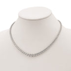 FJC Finejewelers 925 Sterling Silver Fancy Necklace 2.5 to 6.0 mm CZ's 17 Inches