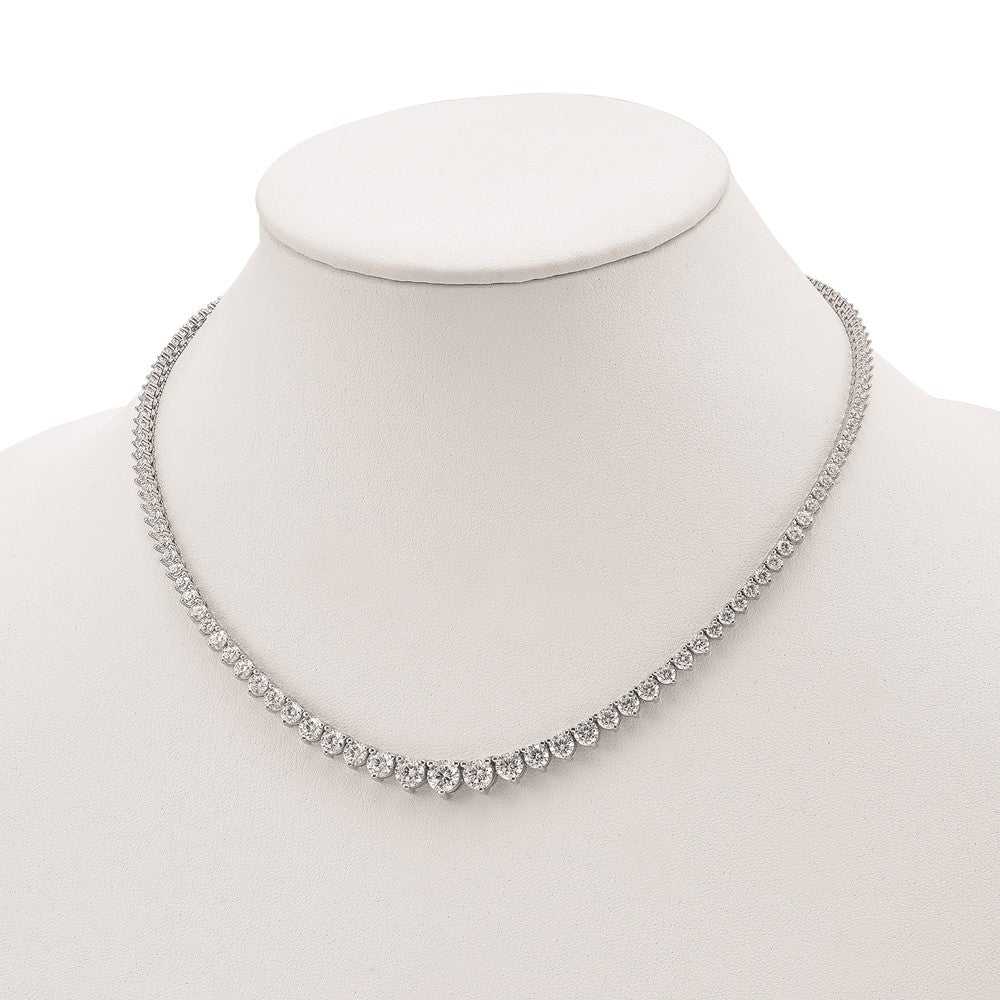 FJC Finejewelers 925 Sterling Silver Fancy Necklace 2.5 to 6.0 mm CZ's 17 Inches